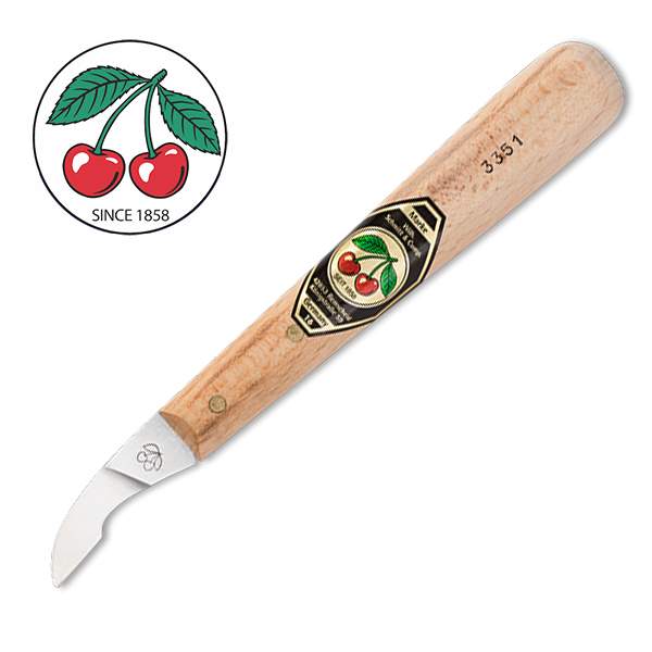 Two Cherries Chip Carving Knife ~ Small Blade, Skewed Edge